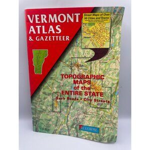 Vermont Atlas Gazetteer DeLorme 1996 Paperback Topographic Maps Of Entire State
